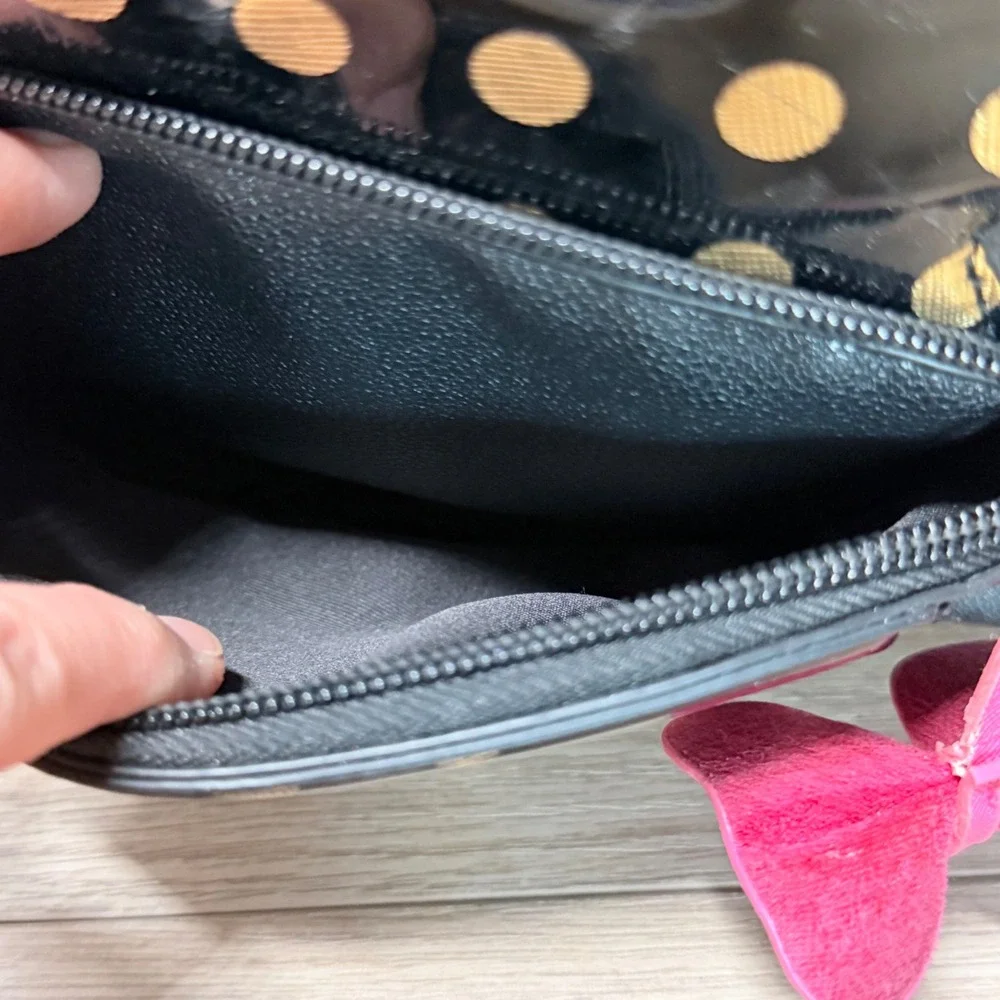Dani by Danielle Nicole Minnie Mouse Backpack Women Mini Black Gold Polka Dot